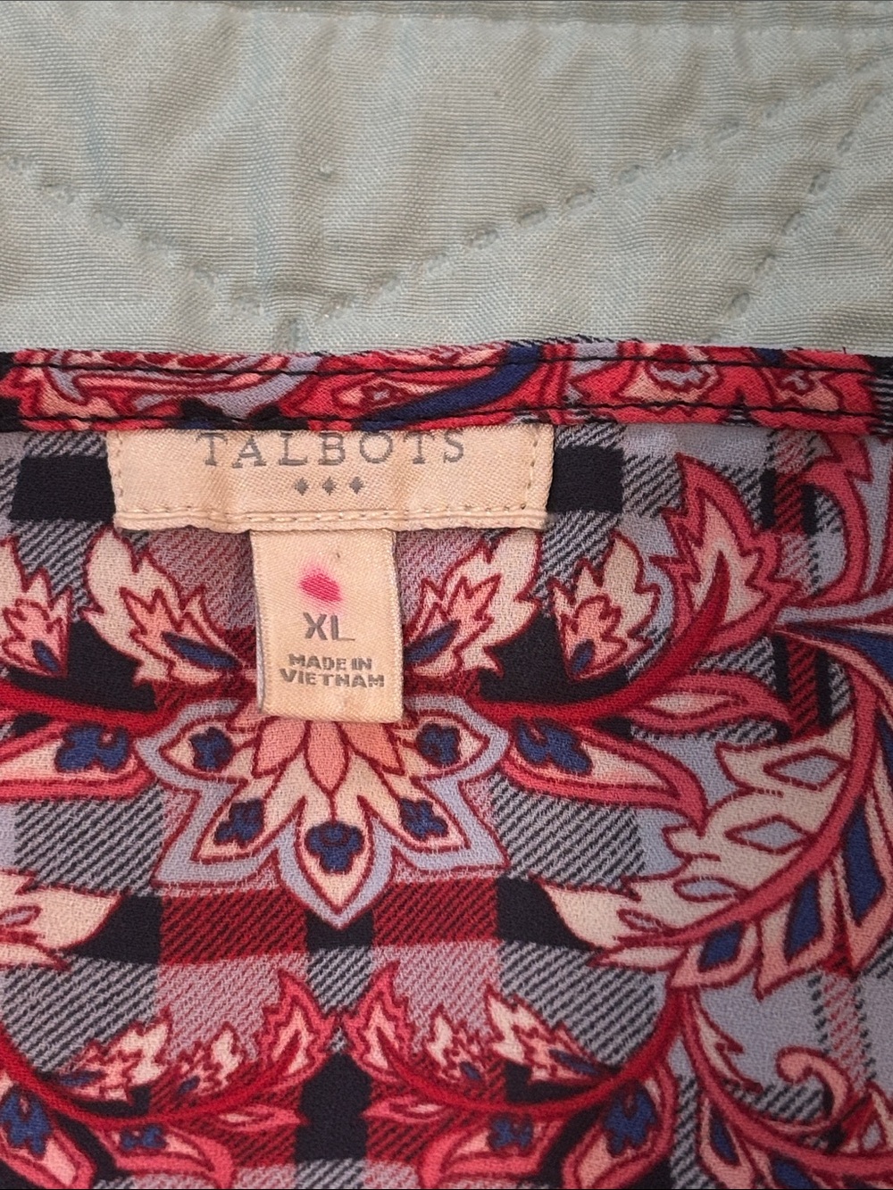 Talbots πΊπΈ Red white and blue Plaid Sleeveless Tank Top - Picture 8 of 9